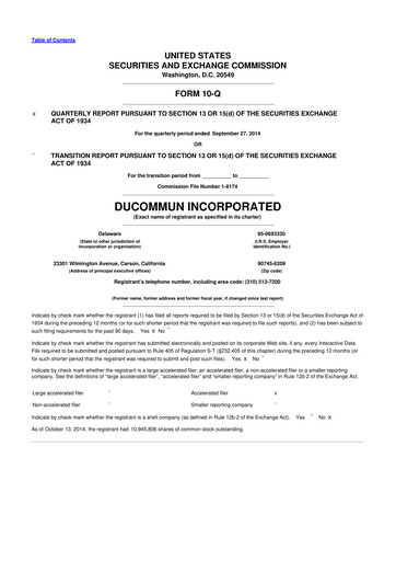 Thumbnail Ducommun 10-Q Quarterly Report FY2014 