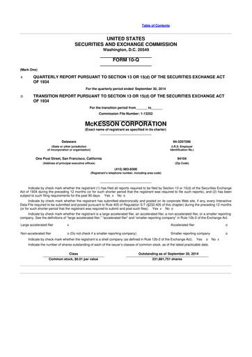 Miniature McKesson 10-Q Rapport trimestriel 2015 