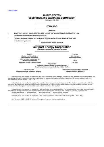 Thumbnail Gulfport Energy 10-Q Quarterly Report FY2014 