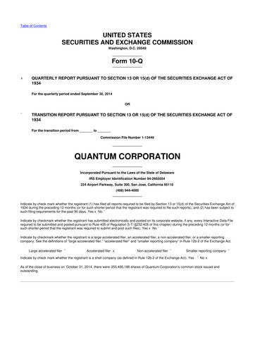 Thumbnail Quantum Corporation 10-Q Quarterly Report FY2015 