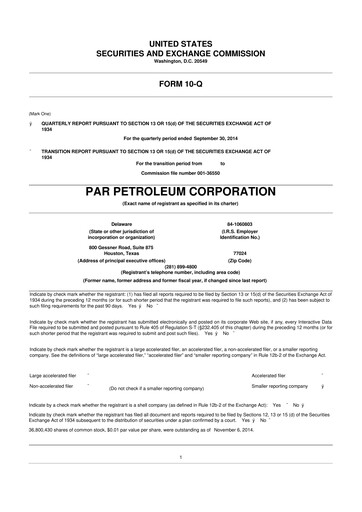 Miniature Par Pacific Holdings 10-Q Rapport trimestriel 2014 