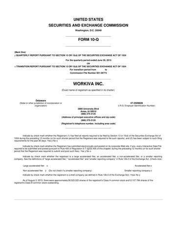 Thumbnail Workiva
 10-Q Quarterly Report FY2015 