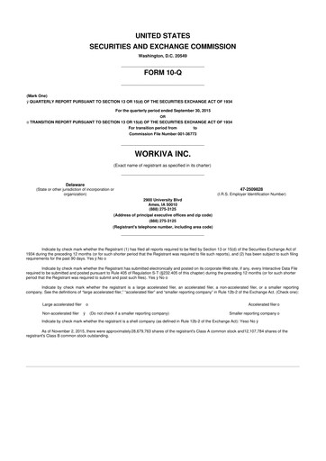 Thumbnail Workiva
 10-Q Quarterly Report FY2015 