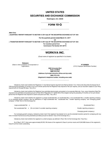 Thumbnail Workiva
 10-Q Quarterly Report FY2017 