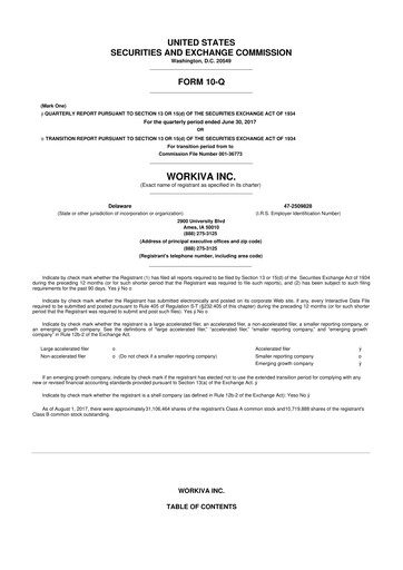 Thumbnail Workiva
 10-Q Quarterly Report FY2017 