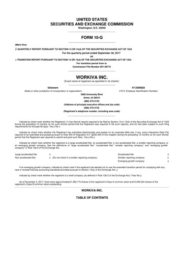 Thumbnail Workiva
 10-Q Quarterly Report FY2017 