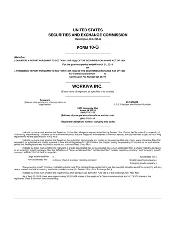 Thumbnail Workiva
 10-Q Quarterly Report FY2018 