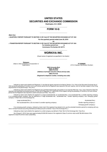 Thumbnail Workiva
 10-Q Quarterly Report FY2018 