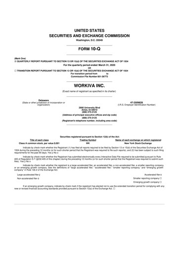 Thumbnail Workiva
 10-Q Quarterly Report FY2020 