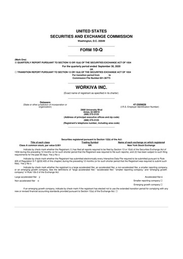 Thumbnail Workiva
 10-Q Quarterly Report FY2020 