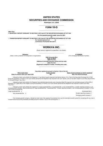 Thumbnail Workiva
 10-Q Quarterly Report FY2021 