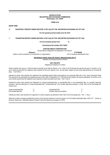 Thumbnail Boston Omaha 10-Q Quarterly Report FY2016 