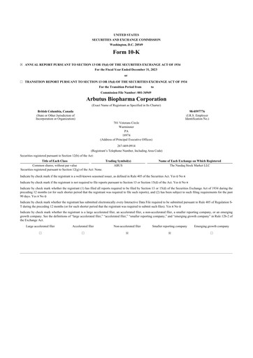 Thumbnail Arbutus Biopharma
 10-K Annual Report 2023