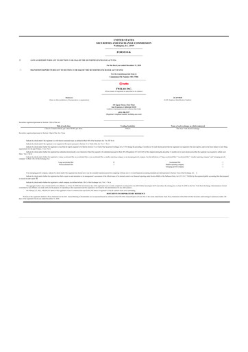 Thumbnail Twilio 10-K Annual Report 2020