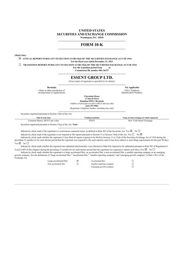 Thumbnail Essent Group 10-K Annual Report 2021