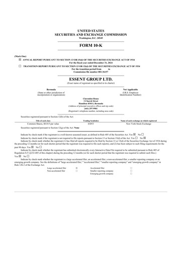 Thumbnail Essent Group 10-K Annual Report 2024