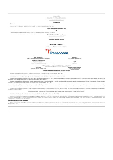 Miniature Transocean 10-K Rapport annuel 
