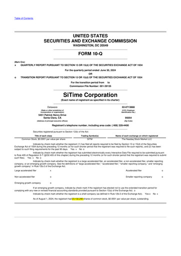 Vorschaubild SiTime 10-Q Quartalsbericht 2024 
