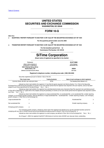 Thumbnail SiTime 10-Q Quarterly Report FY2026 