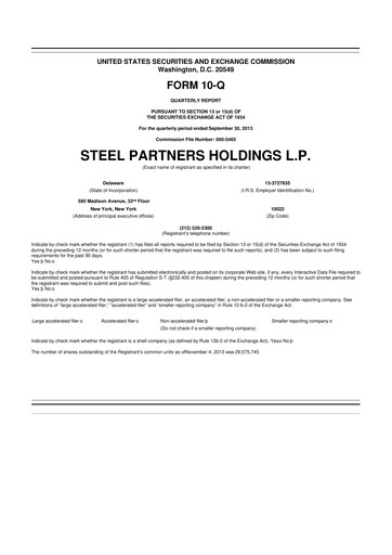Thumbnail Steel Partners 10-Q Quarterly Report FY2013 