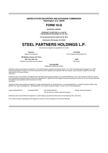 Thumbnail Steel Partners 10-Q Quarterly Report FY2014 
