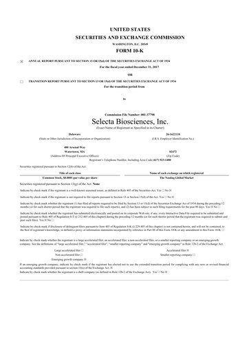 Thumbnail Cartesian Therapeutics 10-K Annual Report 2017