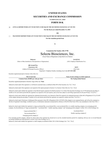 Thumbnail Cartesian Therapeutics 10-K Annual Report 2018