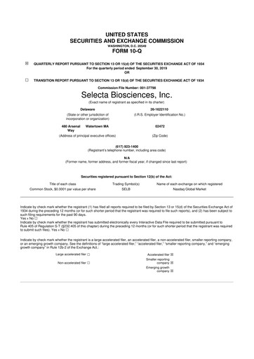 Vorschaubild Cartesian Therapeutics 10-Q Quartalsbericht 2019 