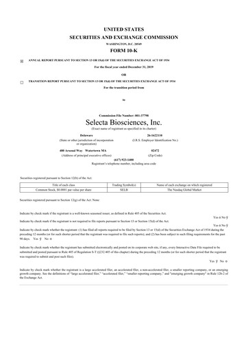Thumbnail Cartesian Therapeutics 10-K Annual Report 2019