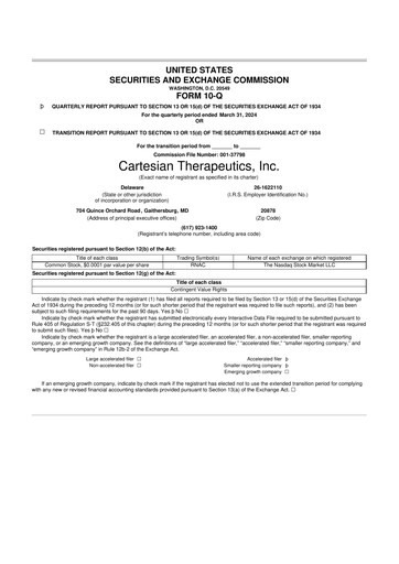 Vorschaubild Cartesian Therapeutics 10-Q Quartalsbericht 2024 