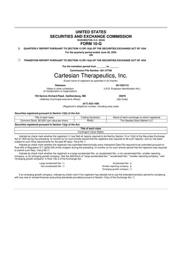 Vorschaubild Cartesian Therapeutics 10-Q Quartalsbericht 2024 