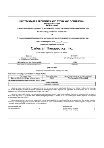 Thumbnail Cartesian Therapeutics 10-Q Quarterly Report FY2026 