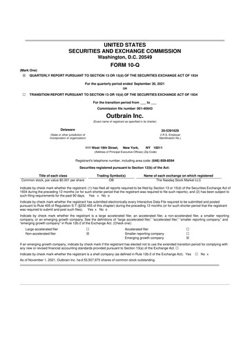 Thumbnail Outbrain 10-Q Quarterly Report FY2021 