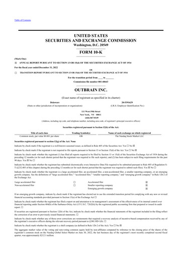 Miniature Outbrain 10-K Rapport annuel 2022