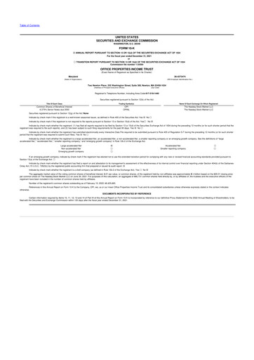 Thumbnail Office Properties Income Trust 10-K Annual Report 2021