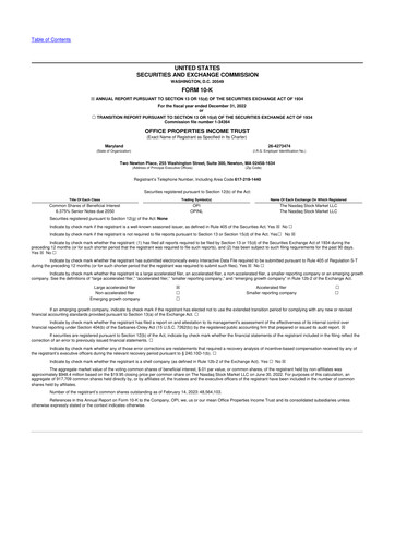 Thumbnail Office Properties Income Trust 10-K Annual Report 2022