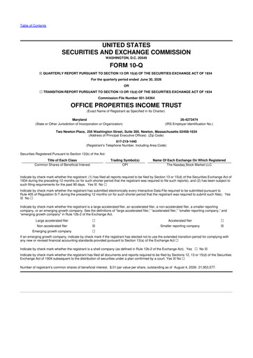 Thumbnail Office Properties Income Trust 10-Q Quarterly Report FY2026 