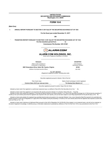 Thumbnail Alarm.com
 10-K Annual Report 2017