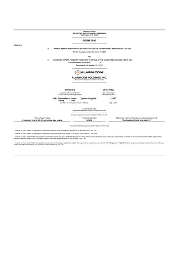 Thumbnail Alarm.com
 10-K Annual Report 2023