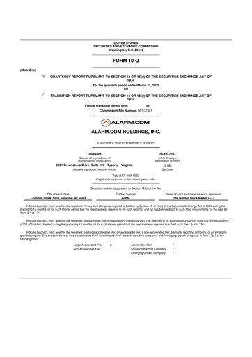Thumbnail Alarm.com
 10-Q Quarterly Report FY2025 