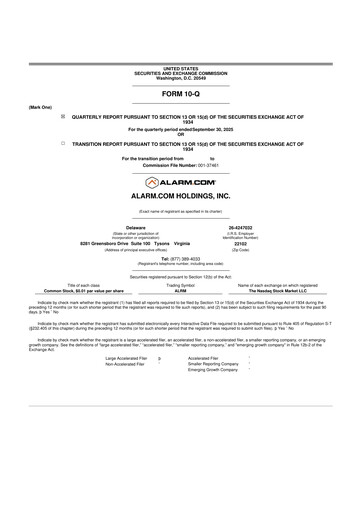 Thumbnail Alarm.com
 10-Q Quarterly Report FY2025 