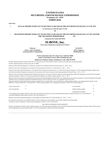 Thumbnail SI-BONE 10-K Annual Report 2018