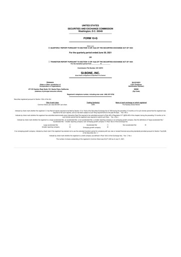Miniature SI-BONE 10-Q Rapport trimestriel 2021 