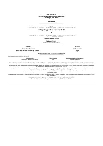 Miniature SI-BONE 10-Q Rapport trimestriel 2024 