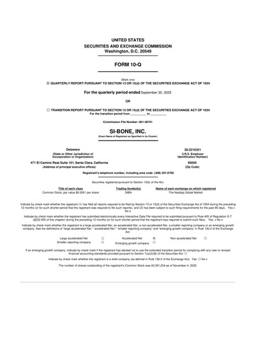 Miniature SI-BONE 10-Q Rapport trimestriel 2025 