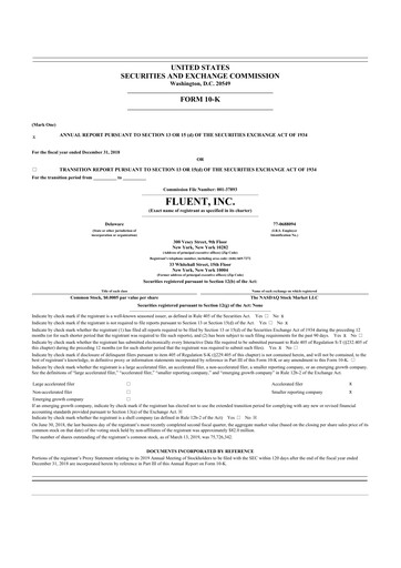 Vorschaubild Fluent 10-K Jahresbericht 2018