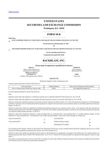 Thumbnail Backblaze 10-K Annual Report 2022