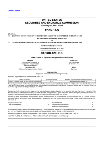 Thumbnail Backblaze 10-Q Quarterly Report FY2023 