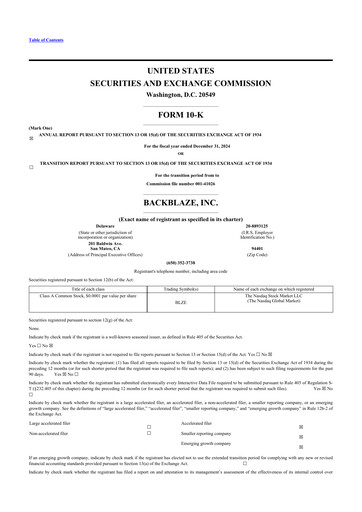 Thumbnail Backblaze 10-K Annual Report 2024