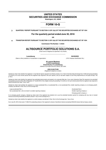 Thumbnail Altisource Portfolio Solutions
 10-Q Quarterly Report FY2018 